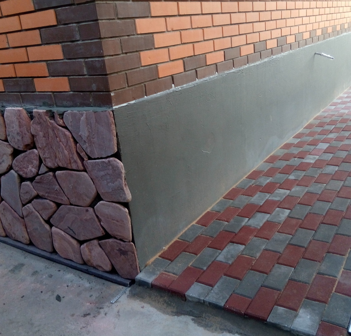 ремонт цоколя,монтаж брусчатки